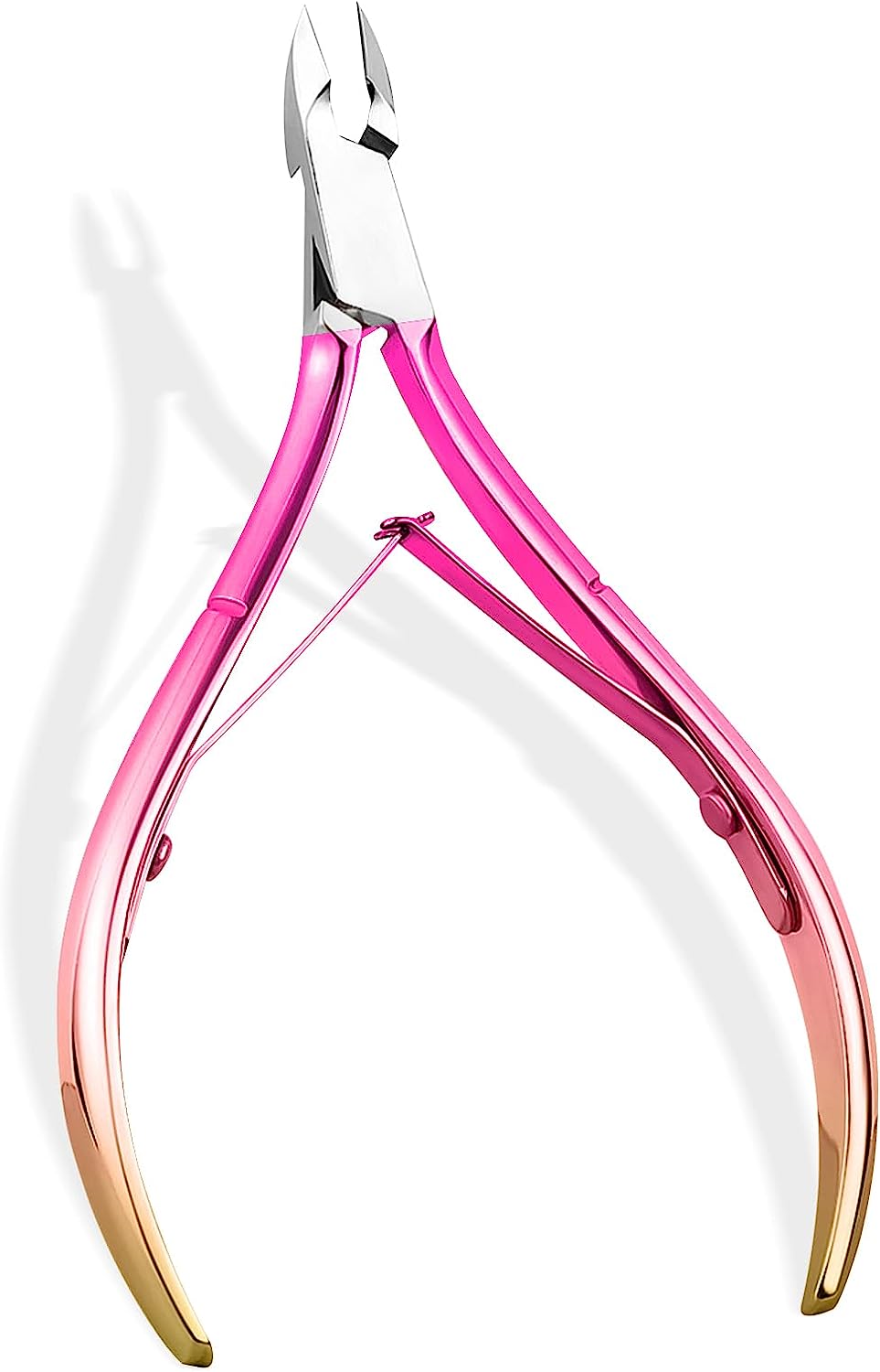 Aubeifou Professional Cuticle Clipper, Cuticle Remover, Stainless Steel Cuticle Scissors, Sharp Cut, Fine for Removing Excess Cracked Skin on Fingers and Toes, Pink Gradient