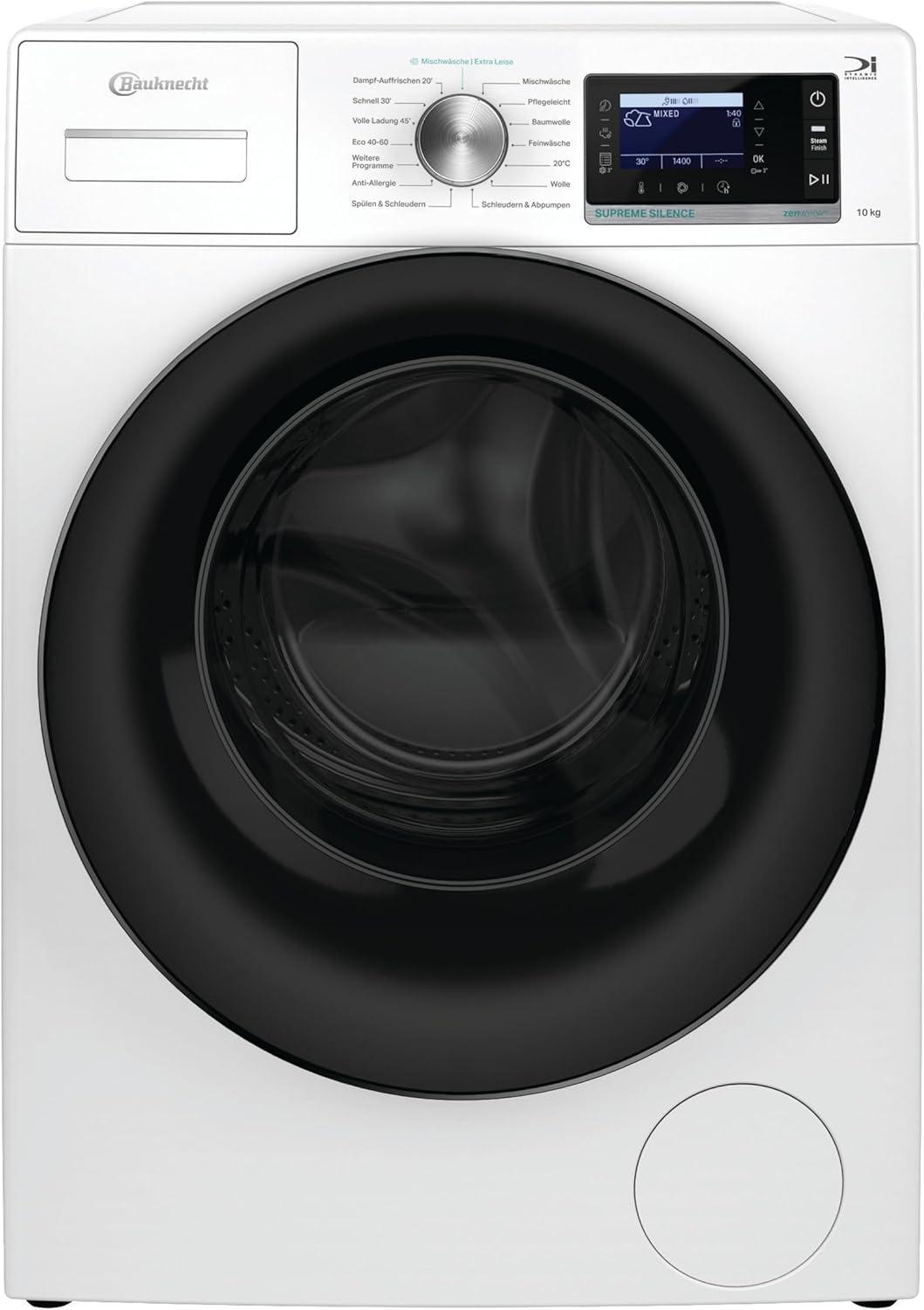 Bauknecht B6R 08E Silence DE Washing Machine / 10 kg / Front Loader / Supreme Silence / Energy Efficiency A-20% / 1400 rpm / ZEN Motor / Particularly Quiet Washing Machine / Steam 3.0-3 Powerful Steam