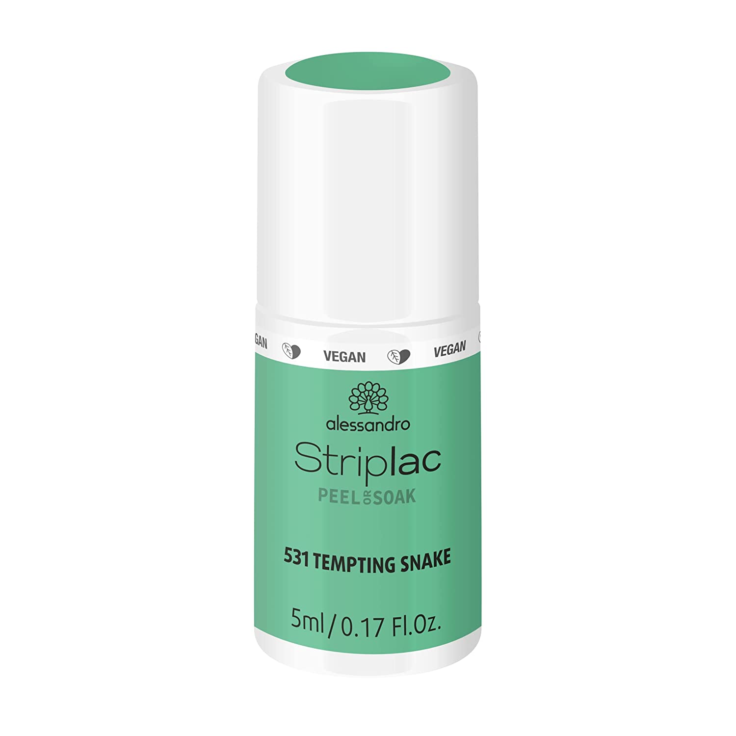 alessandro Striplac Peel or Soak - Story of Jungle - Tempting Snake - Green Colour - Vegan - LED Nail Polish in Delicate Brown - For Perfect Nails in 15 Minutes, 5 ml