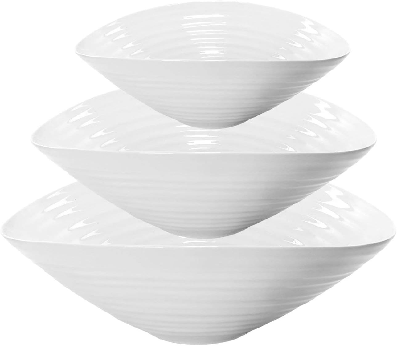 Portmeirion Home & Gifts Heals Sophie Conran Salad Bowls Set of 3 (White, 11 x 33 x 11 cm)