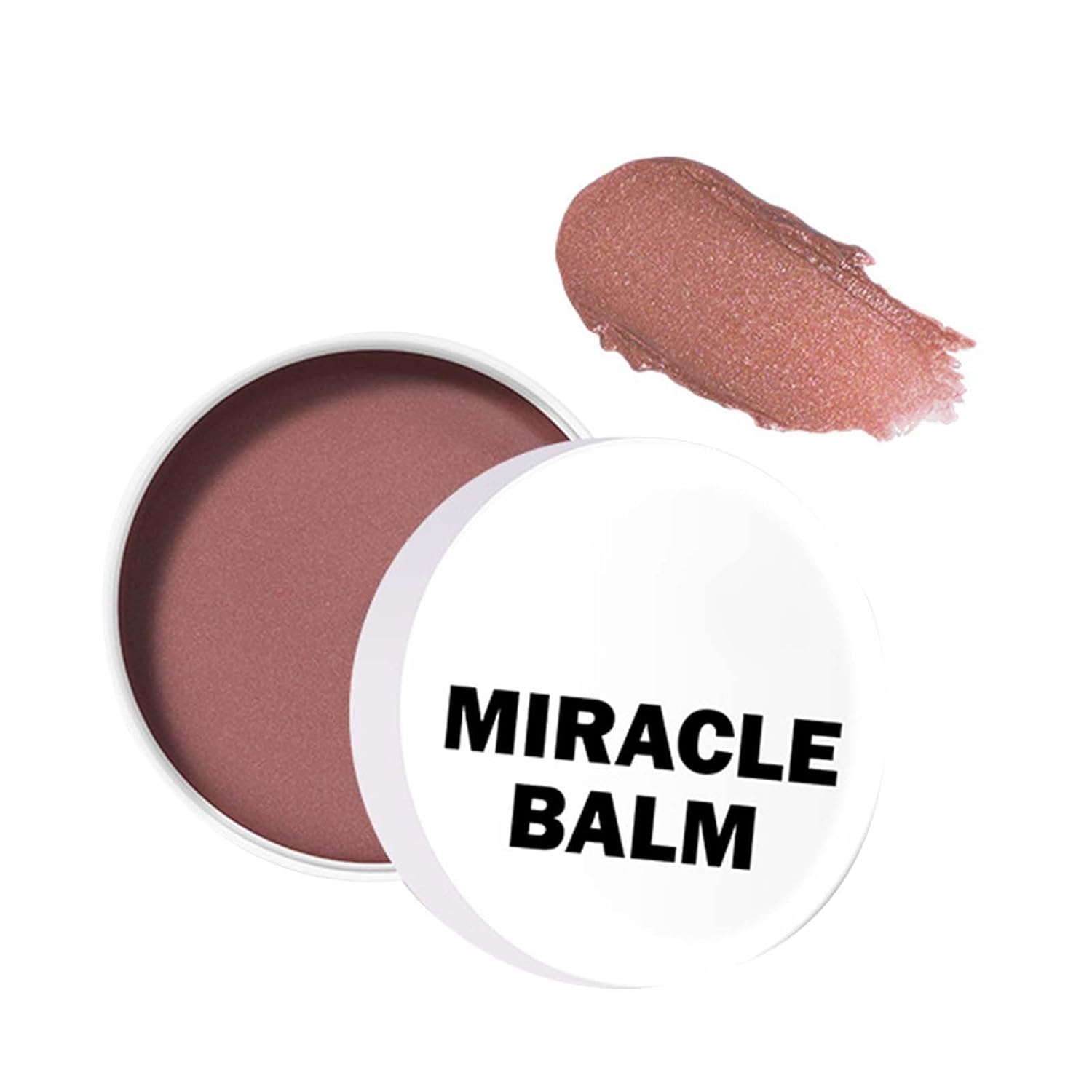 Generic Miracle Balm Compact Powder, Light Compact Powder with Powder Puff for a Matte, Even Complexion, Color Naturelle (03# Transparent Pink, 1 x 52 g)