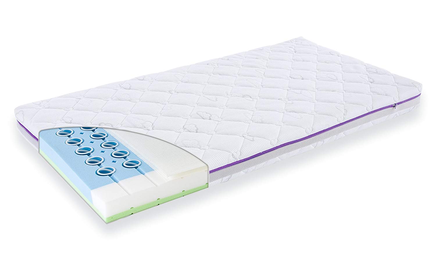 Traeumeland Träumeland T015251 Whirlwind Cot Mattress 60 x 120 cm, White