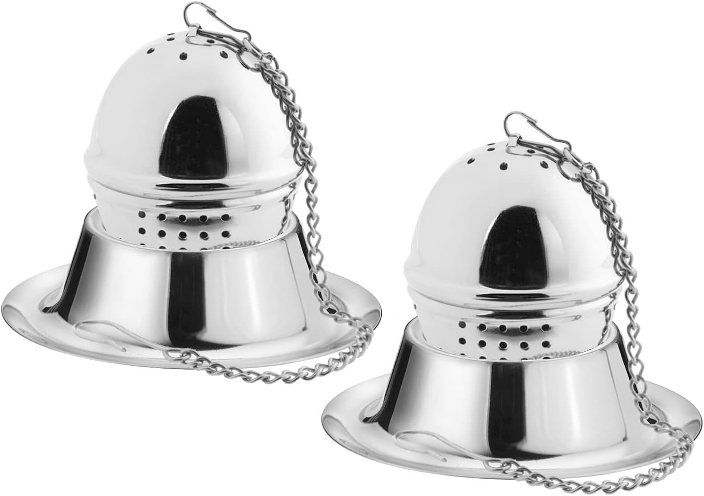 Westmark Teatime 153622E7 Tea Set with 2 Oval Tea Eggs Diameter 4 cm and 2 Drip Trays Stainless Steel Silver