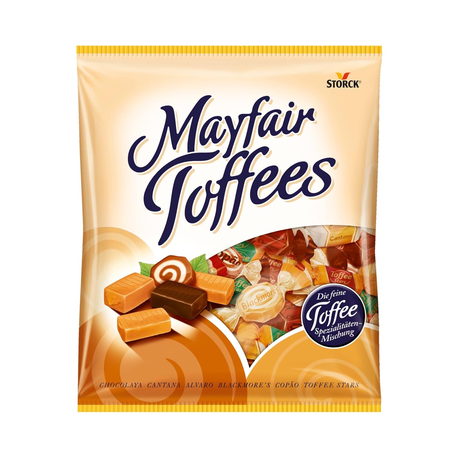 Bunte Welt Store Mayfair Toffees - 1 x 490g - Caramel Toffee Candy Mix with Various Flavors 490g