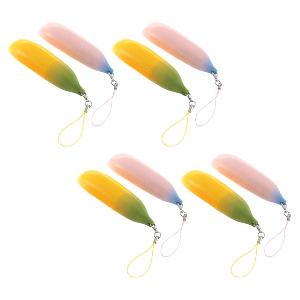 Lurrose 8 pieces empty lip balm tube banana shape lipstick refillable DIY cosmetic lipstick sample tube bottles for DIY make-up accessories, ‎assorted colours