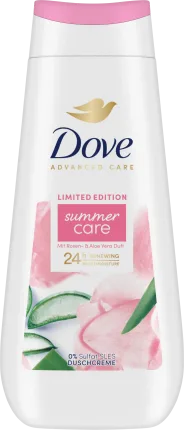 Dove Shower cream Advanced Care summer care with rose & aloe vera scent, 225 ml