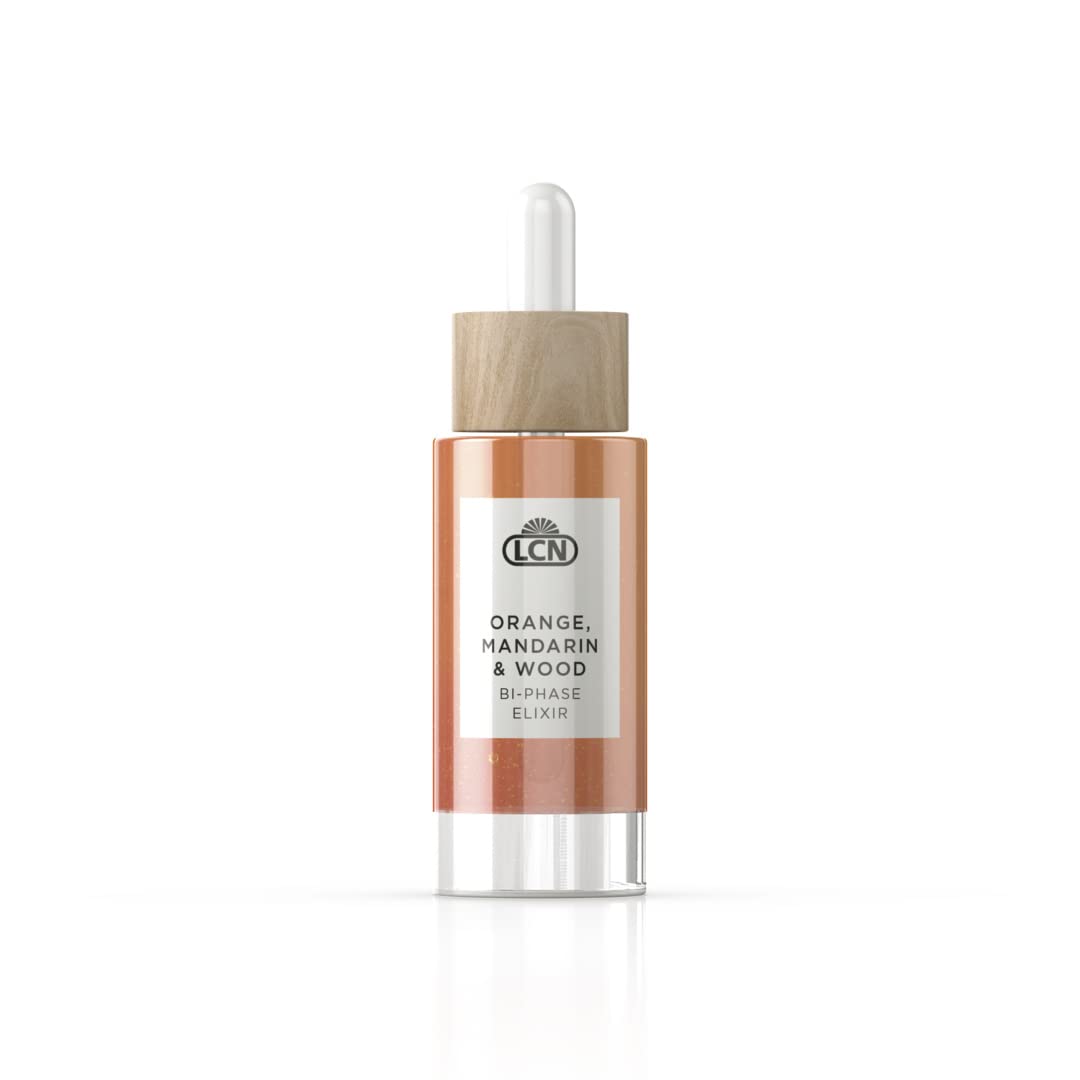 LCN Orange, Mandarin & Wood Bi-Phase Elixir 30 ml Energy Dispenser for the Skin with Valuable Oils, Hyaluronic Acid, Bisabolol, Retinyl, Aloe Vera and much more