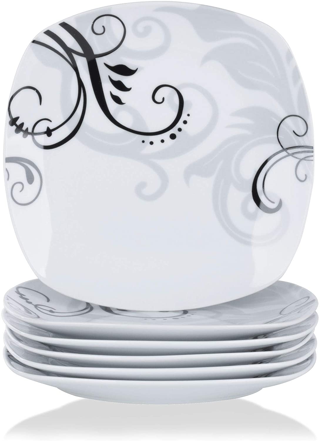 Veweet \'Zoey\' Porcelain Dinner Plate Set of 6 | Diameter 24.7 cm | Supplement to the \'Zoey\' Dinner Service | Dinner Plate for 6 People