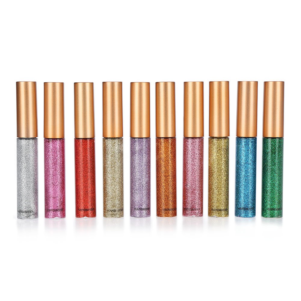 FILFEEL Liquid Eyeliner, 10 Colours Glitter Diamond Eye Eyeliner Liquid Shiny Metallic Gel
