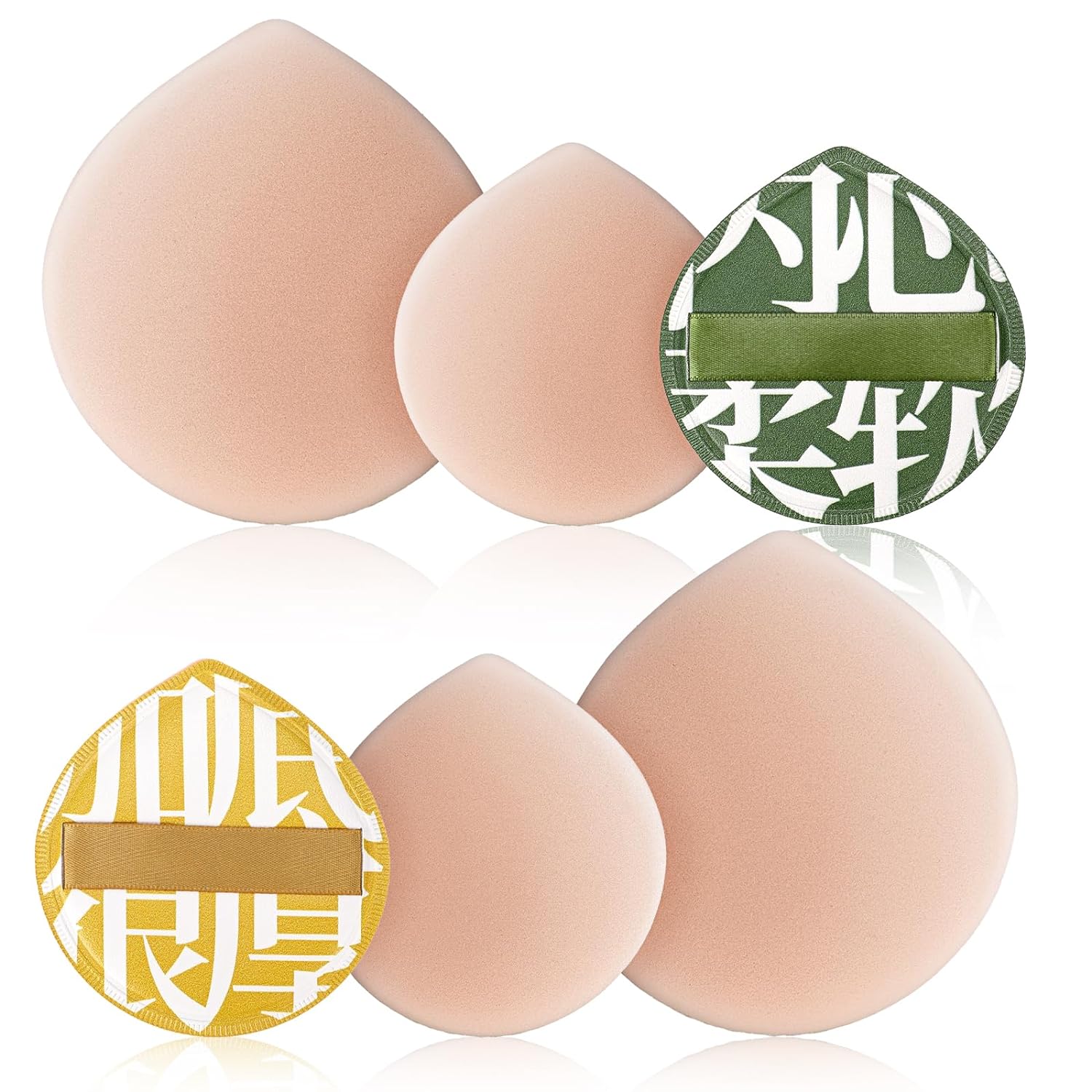 Mozeat Lens Pack of 4 Makeup Sponges Large Powder Puff Ultra Soft Sponge for Foundation Washable Beauty Blender Soft Powder Puff Reusable Makeup Sponge (2 Large, 2 Small)