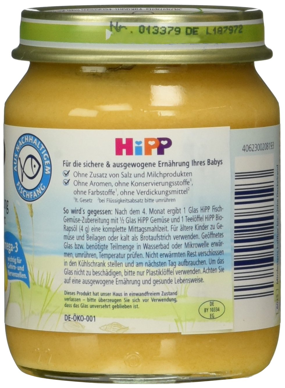 Hipp Wildlachs-Zubereitung mit Gemüse, 6er Pack (6 x 125g)