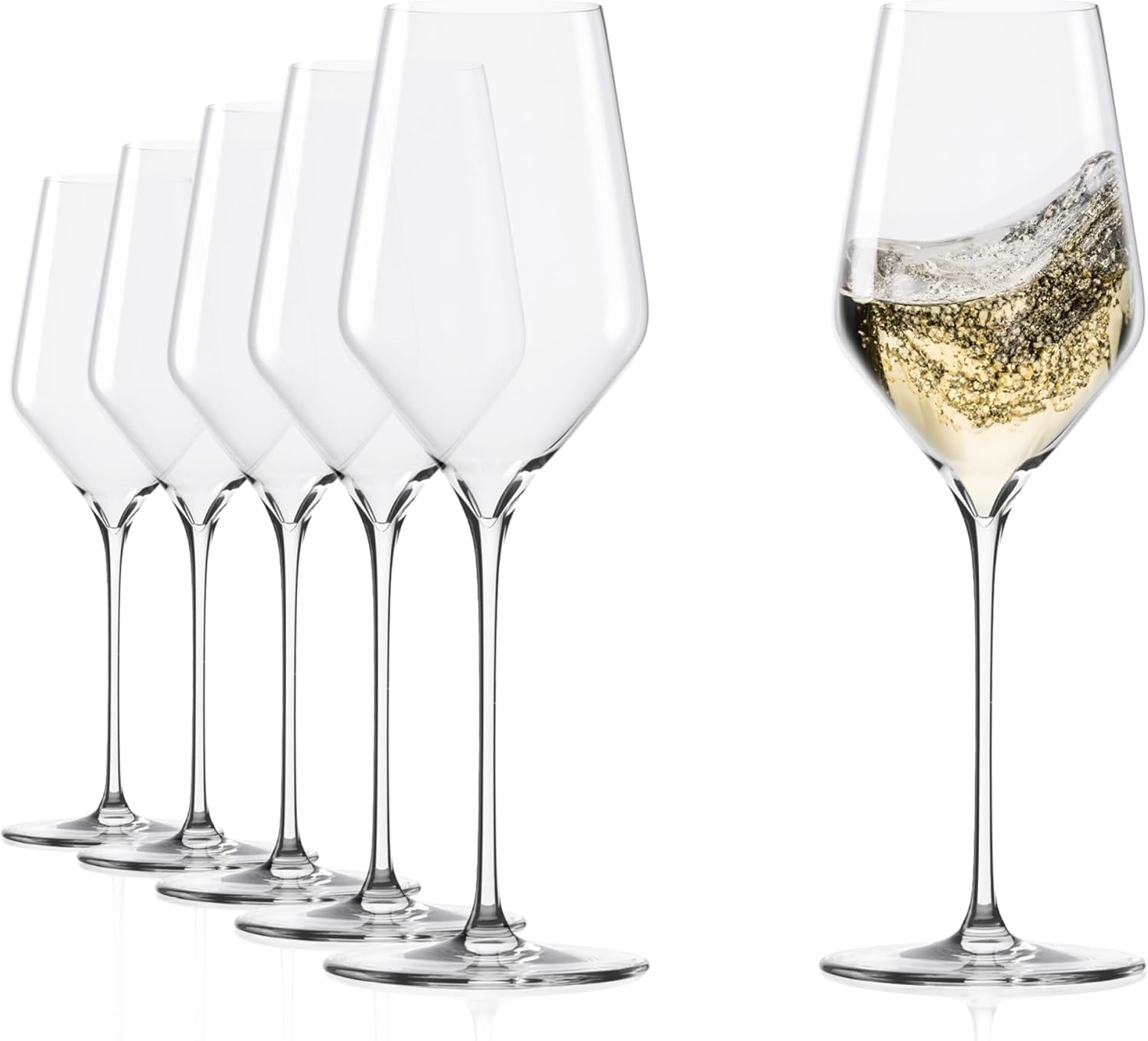 Stölzle Lausitz White Wine Glasses Q1 / White Wine Glasses Set of 6 / Wine Glasses Crystal Glass / Filigree White Wine Glass / High-Quality Wine Glass Set / Wine Glasses Stölzle