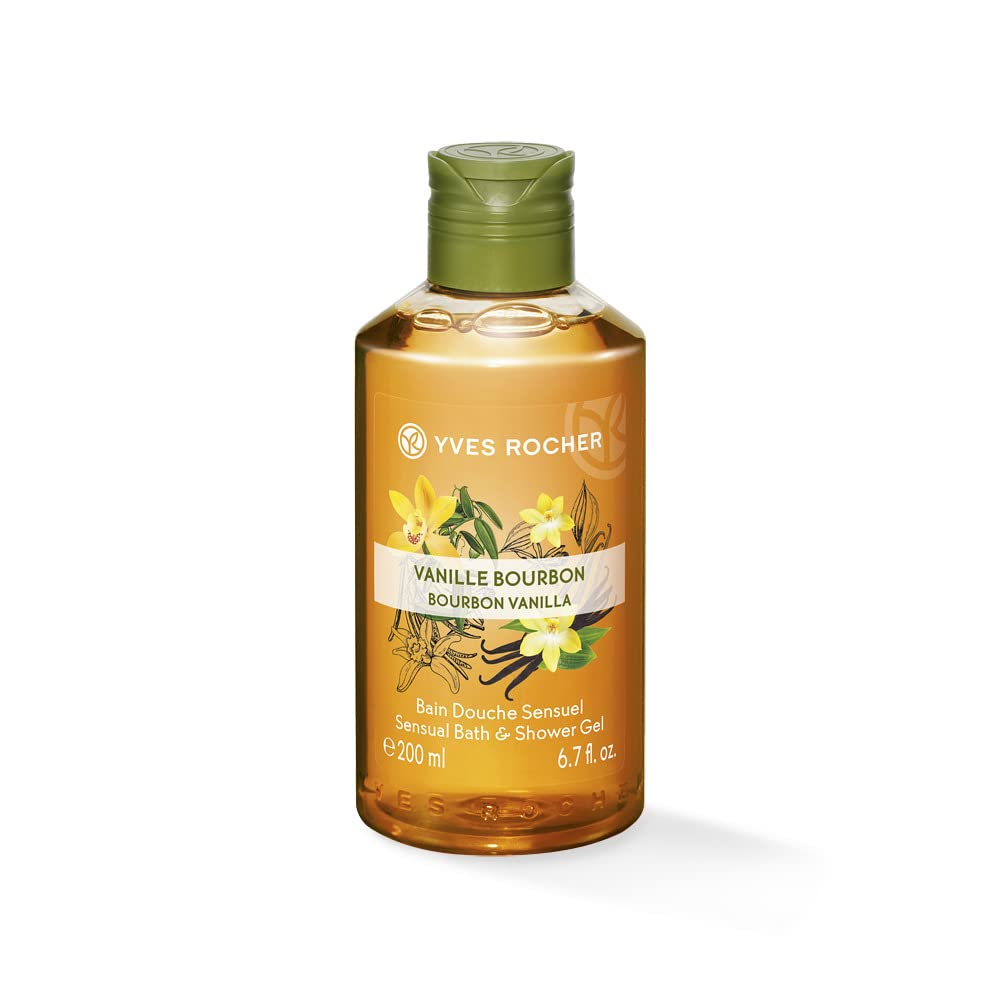 Yves Rocher LES PLAISIRS NATURE Shower Bath Bourbon Vanilla Aroma Foam Bath & Nourishing Shower Gel 1 x Bottle 200 ml