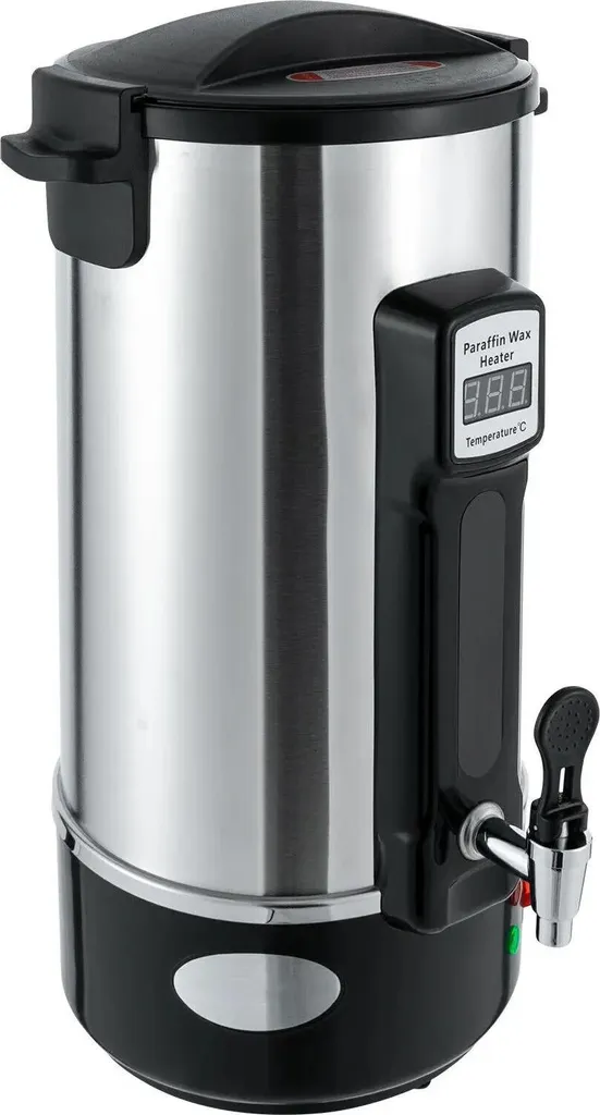 Wax melter 10.8 L, candle making machine, heated tap, silver