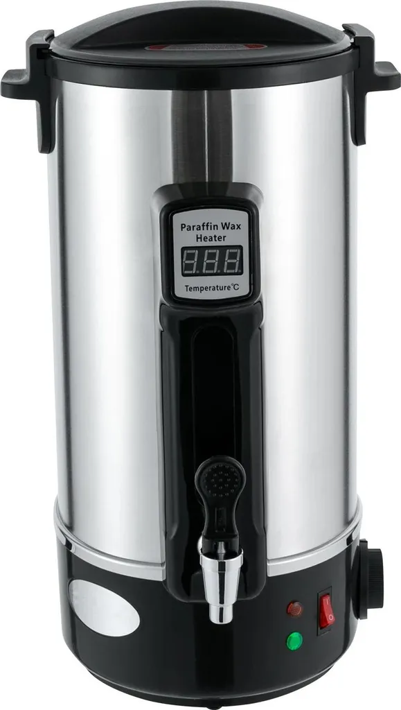 StarTech Wax melting pot - wax warmer for candle making - 10.8 L capacity - with tap - for soy/paraffin/beeswax - commercial use - silver