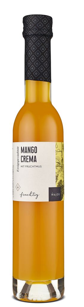 Wajos Genussmanufaktur WAJOS Mango Crema 250ml with spirit vinegar & fruit puree, mango vinegar preparation with 4% acidity
