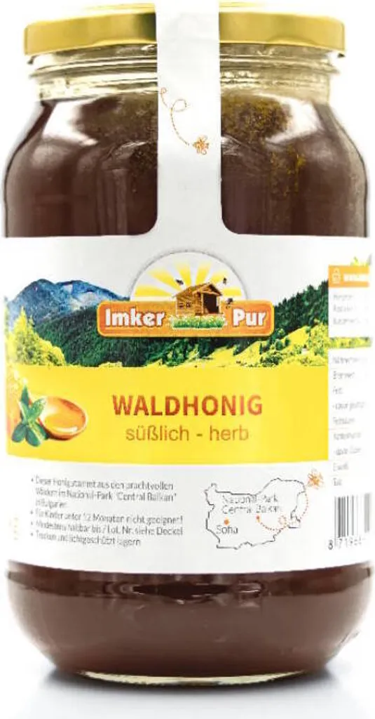 Forest honey from ImkerPur, 1.2 kg, sweet and tart, with a fine fir note