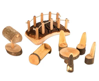 Woodland play furniture set made of wood, 8 pieces