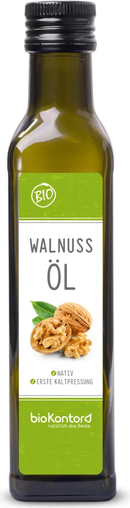 Walnut oil cold-pressed 250 ml | virgin - 1st cold pressing | 100% natural from bioKontor
