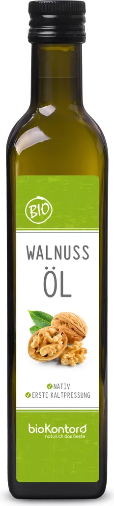 Walnut oil cold-pressed 500 ml | virgin - 1st cold pressing | 100% natural from bioKontor