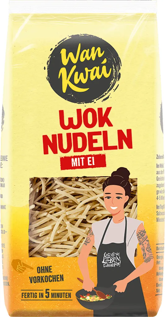 Importhaus Wilms/Impuls Wan Kwai Wok Asian Noodles with Egg, no pre-cooking required, ready to eat, 250g