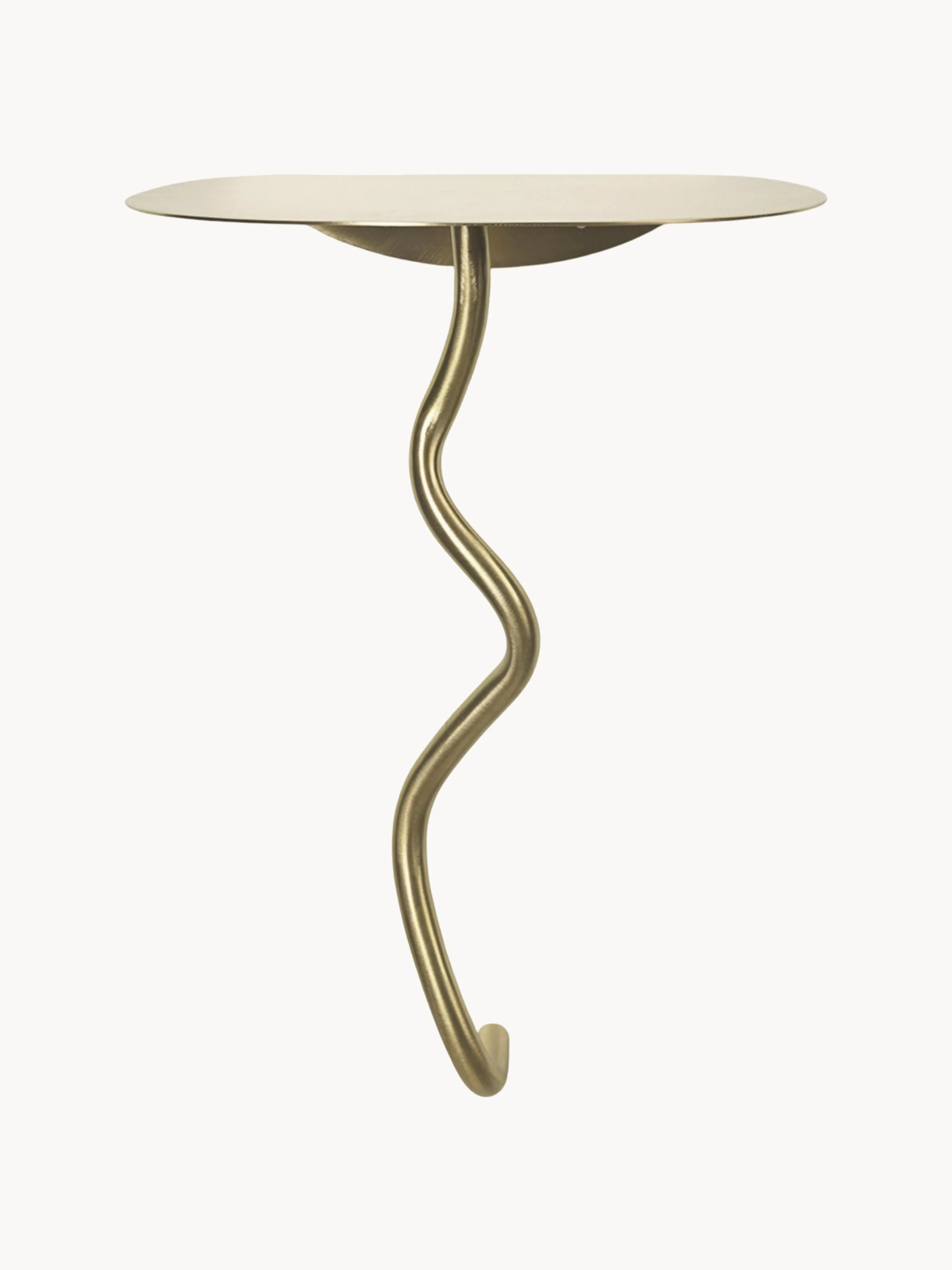 Ferm Living Curvature wall-mounted side table in brass