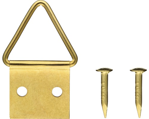 Bubola&Naibo Wall hanging picture hinge eyelets brass, 10 pieces