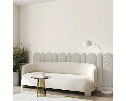 Wall cushion Bouclé cream oval textile look 30 x 90 cm