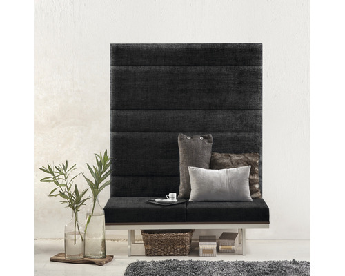 Kingston wall cushion, dark grey, woven look, 30 x 90 cm