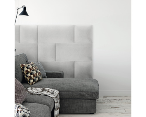 Kingston wall cushion, light grey, woven look, 30 x 30 cm