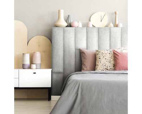 Kingston wall cushion, light grey, woven look, 60 x 15 cm
