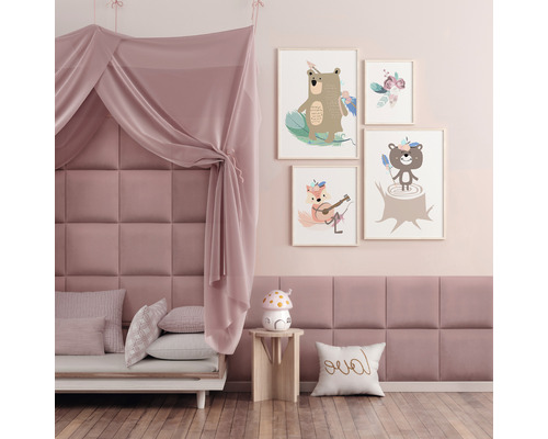 Wall cushion Matt Velvet old pink velvet look 30 x 30 cm