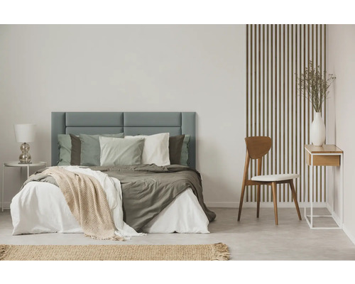 Mono wall cushion, light sage green, woven look, 60 x 15 cm