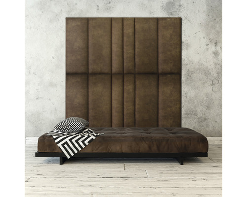 Wall cushion Preston brown leather look 30 x 90 cm