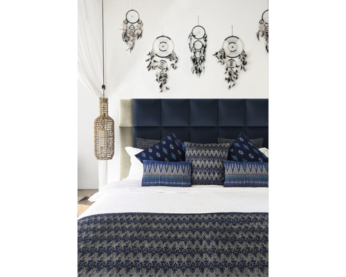 Riviera wall cushion, dark blue, velvet look, 30 x 30 cm