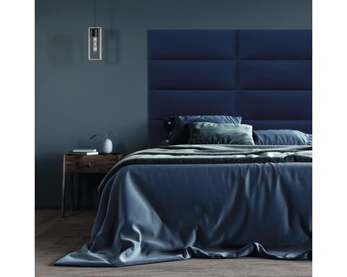 Riviera wall cushion, dark blue, velvet look, 30 x 90 cm