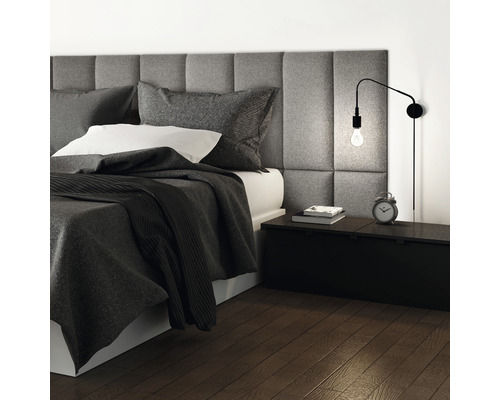 Wall cushion Solid grey woven look 30 x 60 cm