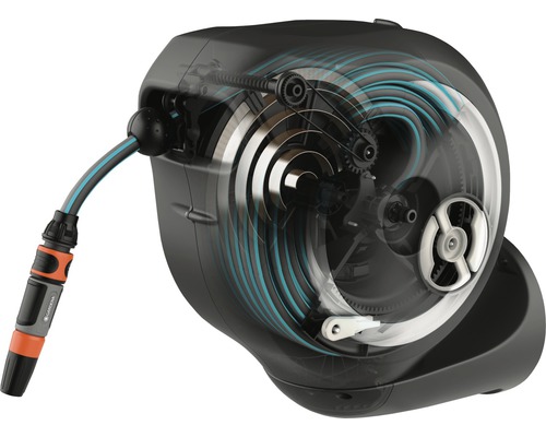 GARDENA RollUp S wall hose box including 15 m hose, 180° swivel and RollControl technology