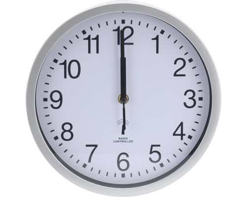 Hornbach Wall clock radio clock white Ø 30 cm
