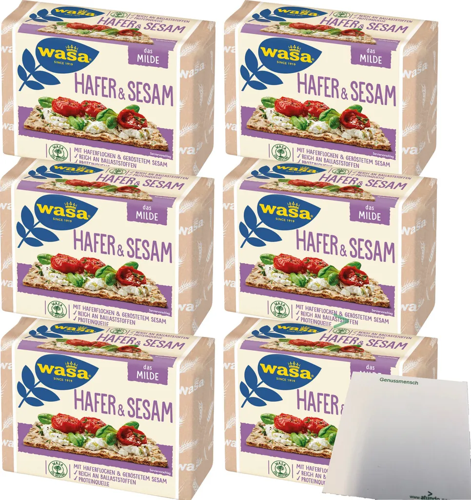 Wasa Crispbread Oat & Sesame 6-pack (6x230g pack) + usy Block