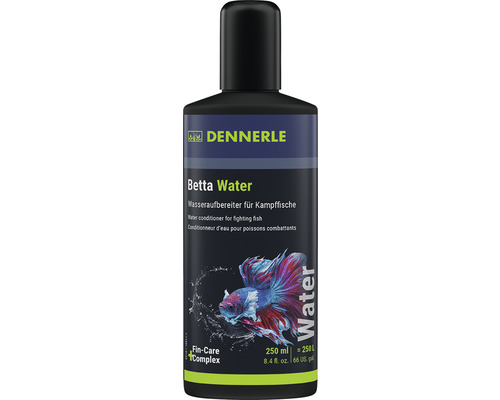 Water conditioner Dennerle Betta Water 250 ml for fighting fish neutralizes chlorine and binds heavy metals, with Fin Care-Compex