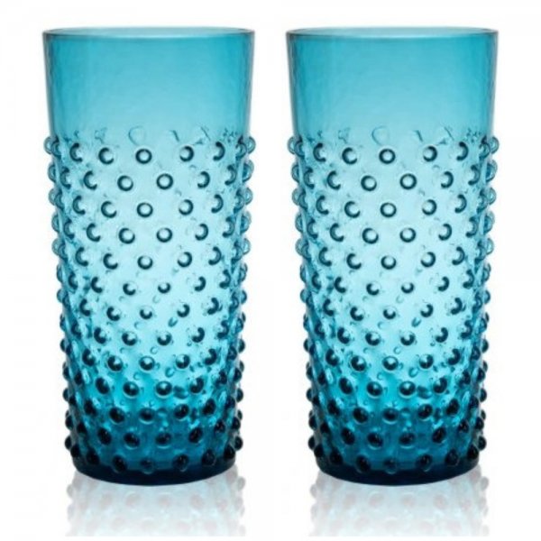 Water glasses Hobnail Aquamarine by Klimchi Studio