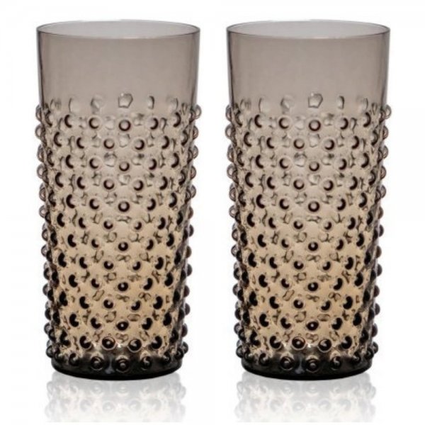 Water glasses Hobnail Black Smoke by Klimchi Studio
