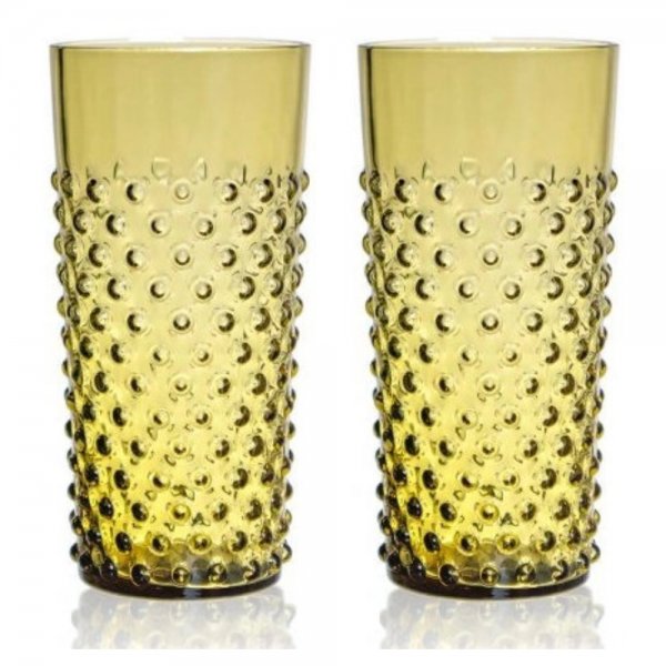 Water Glasses Set Hobnail Bonsai Green Klimchi Studio