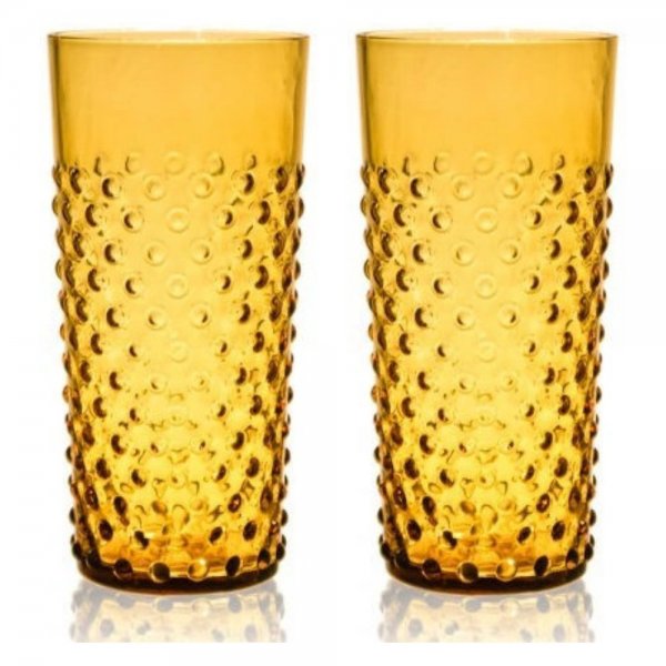 Water Glasses Set Hobnail Tumblers Amber Klimchi Studio
