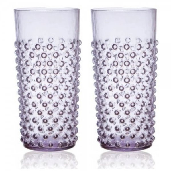 Water Glasses Set Hobnail Tumblers Lilac Klimchi Studio