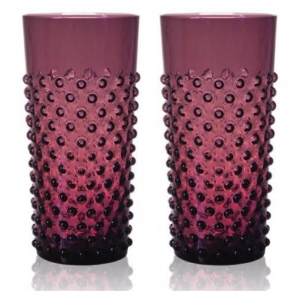 Water Glasses Set Hobnail Tumblers Violet Klimchi Studio