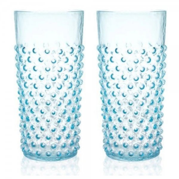 Water Glasses Set Hobnail Underlay Aqua Klimchi Studio