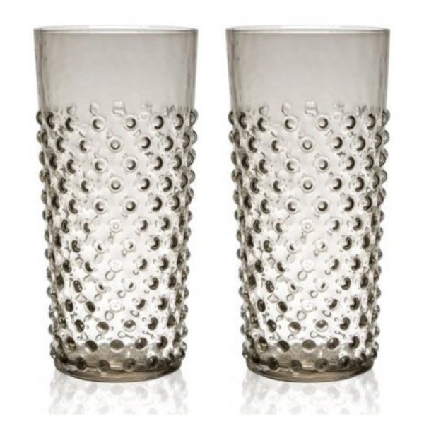 Water Glasses Set Hobnail Underlay Black Klimchi Studio