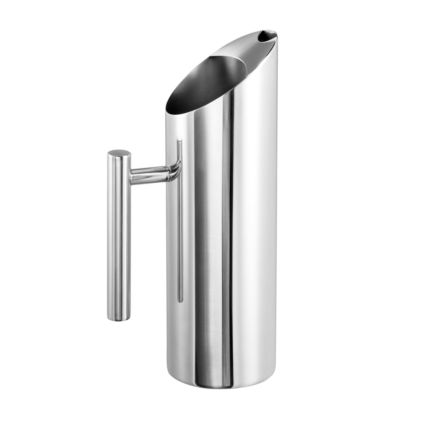 High-gloss polished water jug, 18/8 stainless steel, D: 9 cm, H: 27.5 cm, I: 1.2 liters